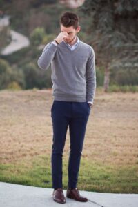 What Color Shoes to Wear With Blue Sweater Men