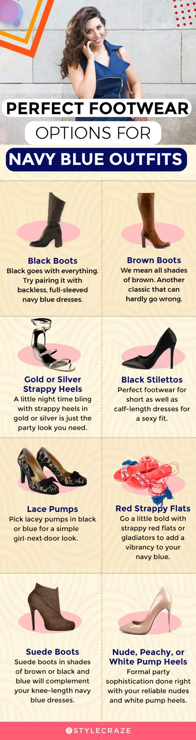 What Color Shoes to Wear With Navy And Silver Dress